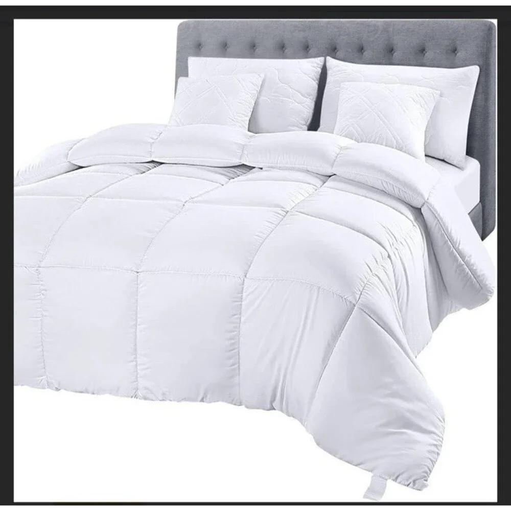 Duvet Insert, Quilted Comforter with Corner Tabs, Box Stitched Down Alternative